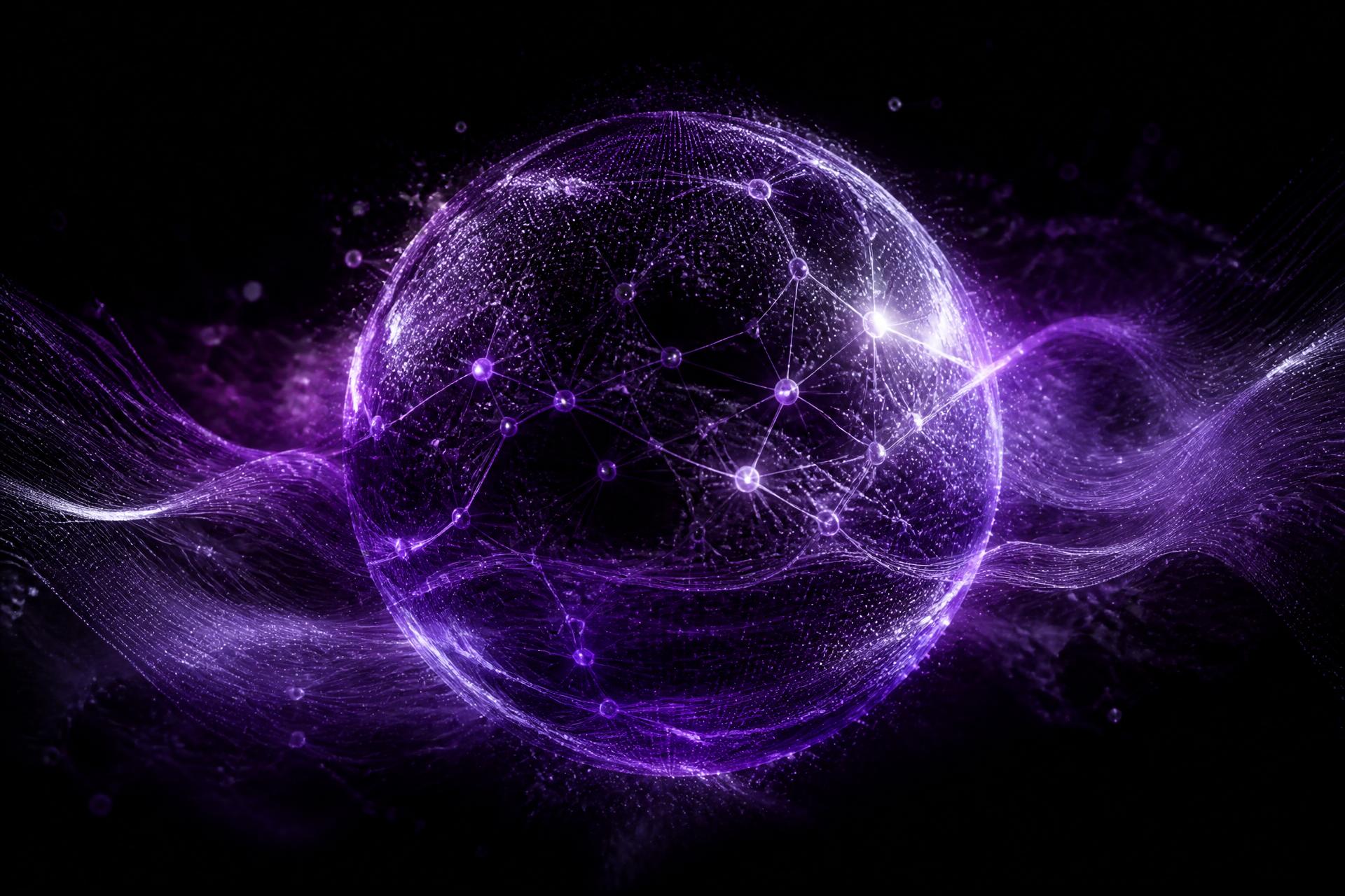 Neural network sphere representing intelligent global business systems